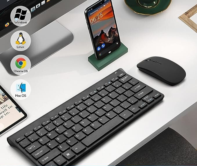Combo Teclado e Mouse USB Wireless Compacto
